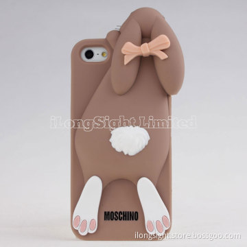 New arrival cute Moschino rabbit silicone case for iPhone 5/5s